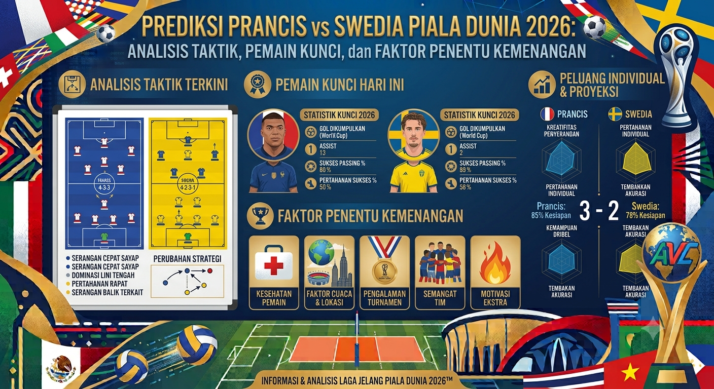 Prediksi Prancis vs Swedia Piala Dunia 2026: Analisis Taktik, Pemain Kunci, dan Faktor Penentu Kemenangan