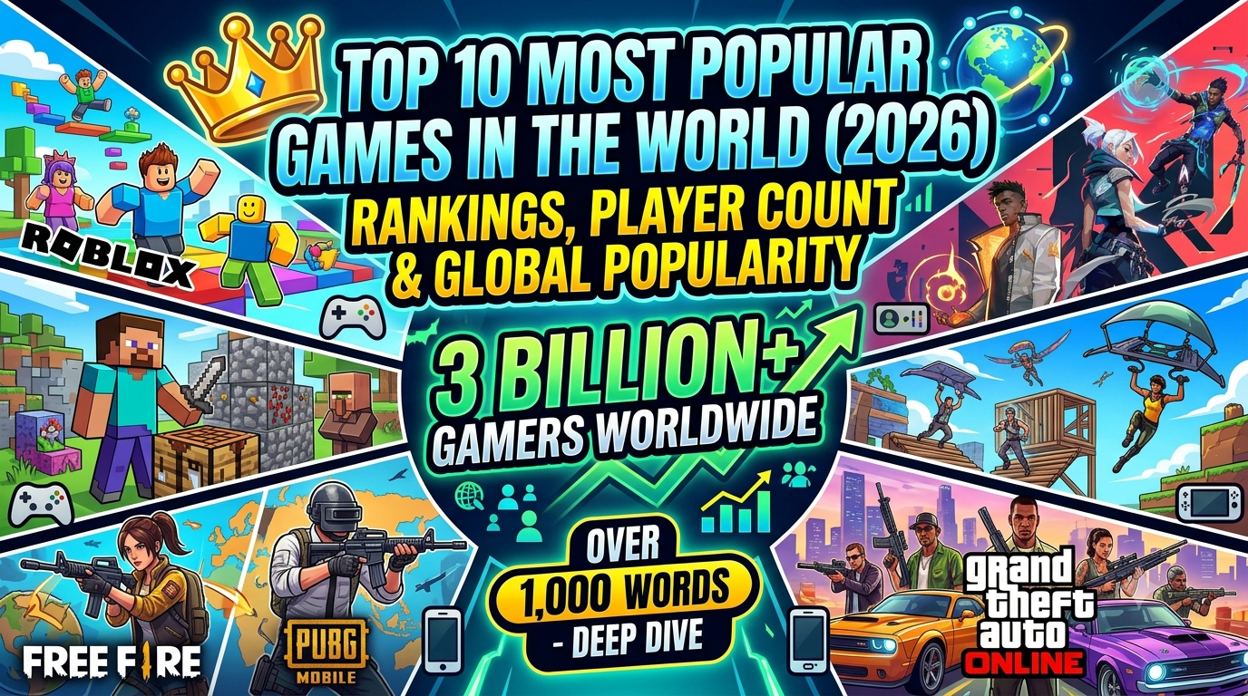 Top 10 Most Popular Games in the World (2026): Rankings, Player Count, and Global Popularity