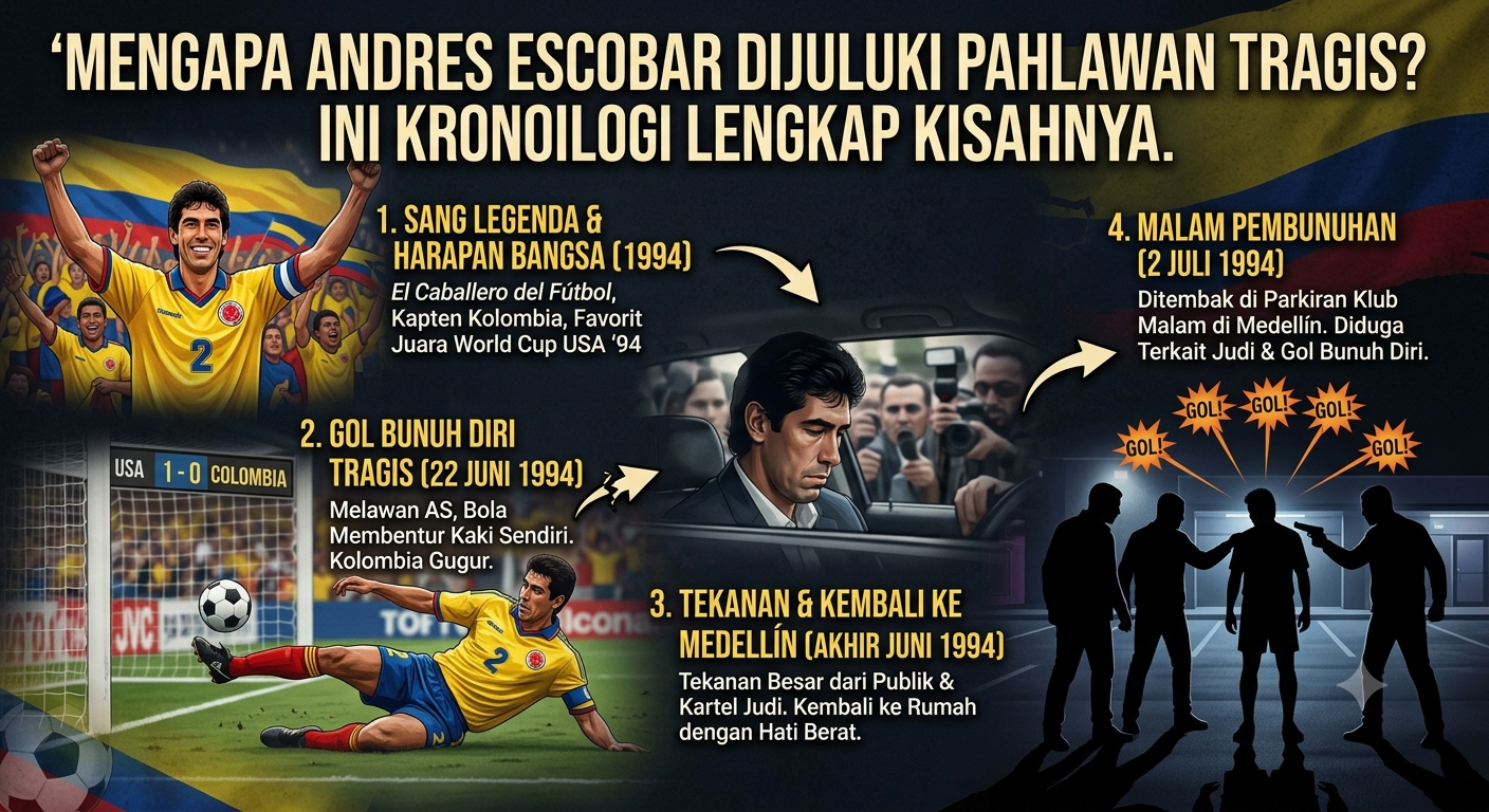 Profil Andres Escobar: Mengapa Andres Escobar Dijuluki Pahlawan Tragis? Ini Kronologi Lengkap Kisahnya