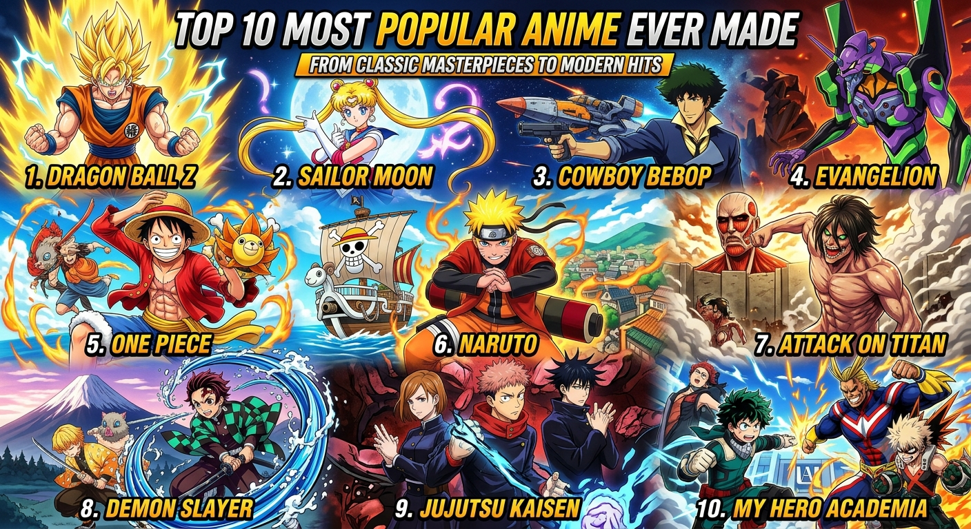 Top 10 Most Popular Anime Ever Made: From Classic Masterpieces to Modern Hits