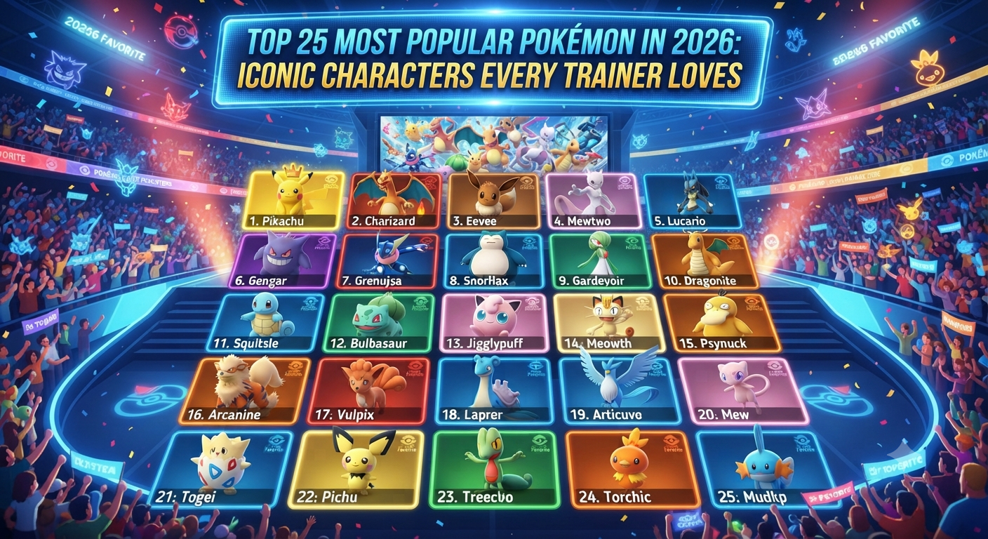 Top 25 Most Popular Pokémon in 2026: Iconic Characters Every Trainer Loves