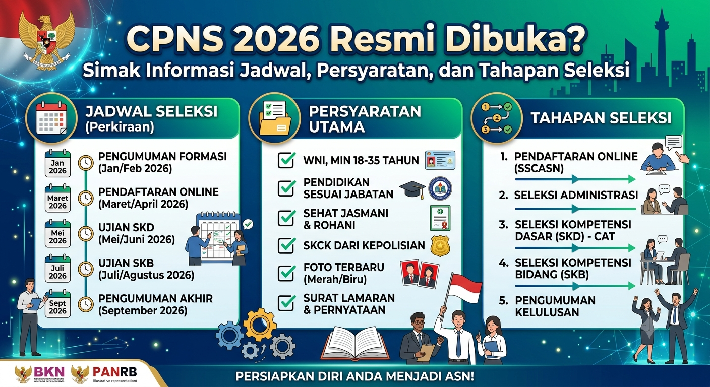 CPNS 2026 Resmi Dibuka? Simak Informasi Jadwal, Persyaratan, dan Tahapan Seleksi