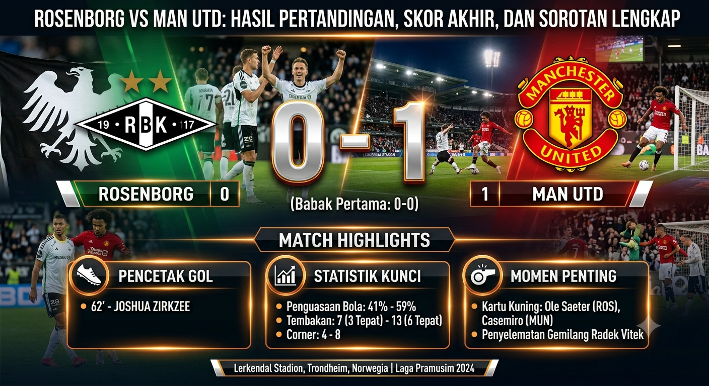 Rosenborg vs Man Utd: Hasil Pertandingan, Skor Akhir, dan Sorotan Lengkap