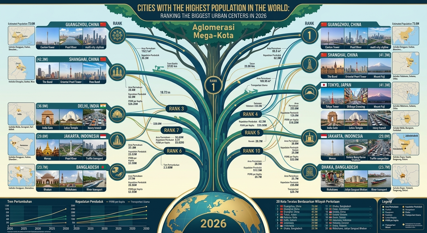 Cities with the Highest Population in the World: Ranking the Biggest Urban Centers in 2026