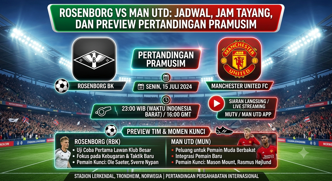 Rosenborg vs Man Utd: Jadwal, Jam Tayang, dan Preview Pertandingan Pramusim