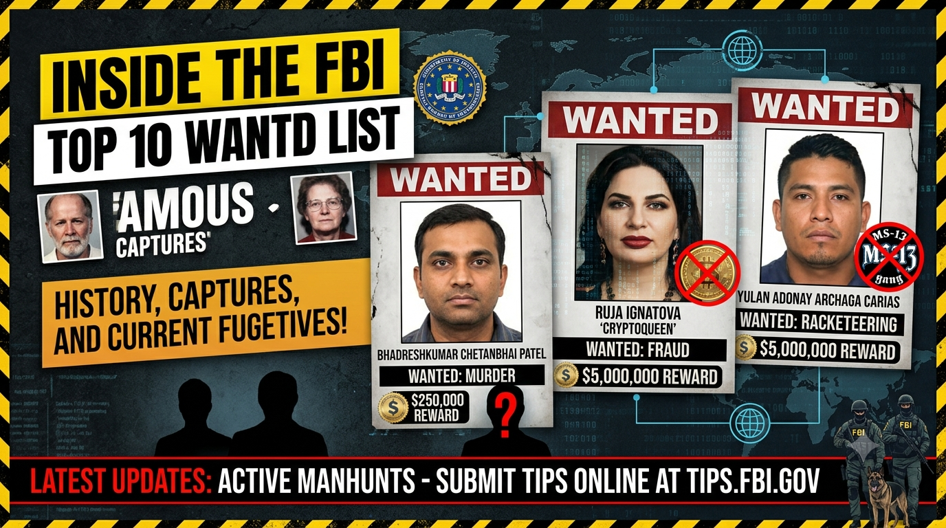 Inside the FBI Top 10 Wanted List: History, Famous Captures, and Current Most Wanted Criminals