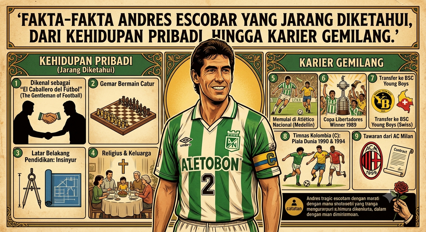 Fakta-Fakta Andres Escobar yang Jarang Diketahui, Dari Kehidupan Pribadi hingga Karier Gemilang