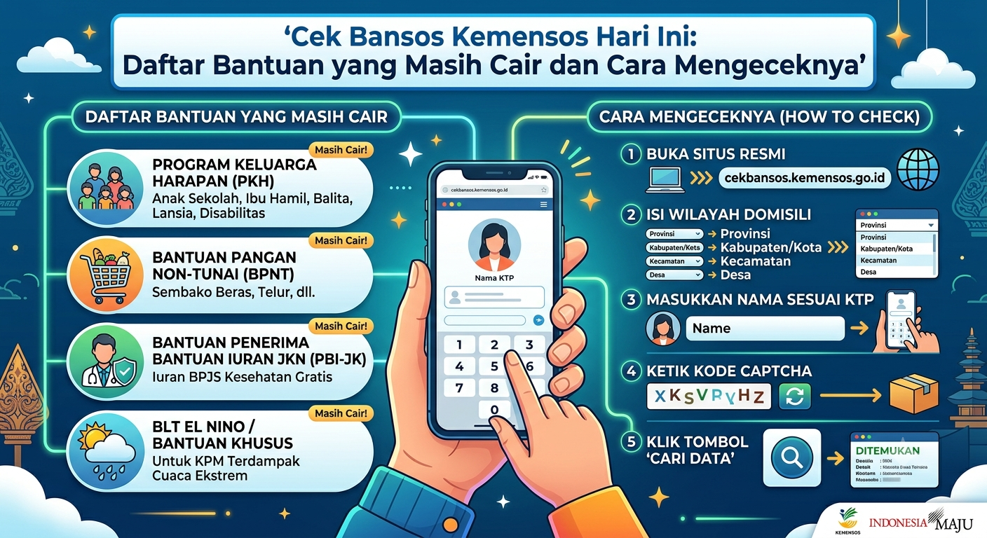 Cek Bansos Kemensos Hari Ini: Daftar Bantuan yang Masih Cair dan Cara Mengeceknya