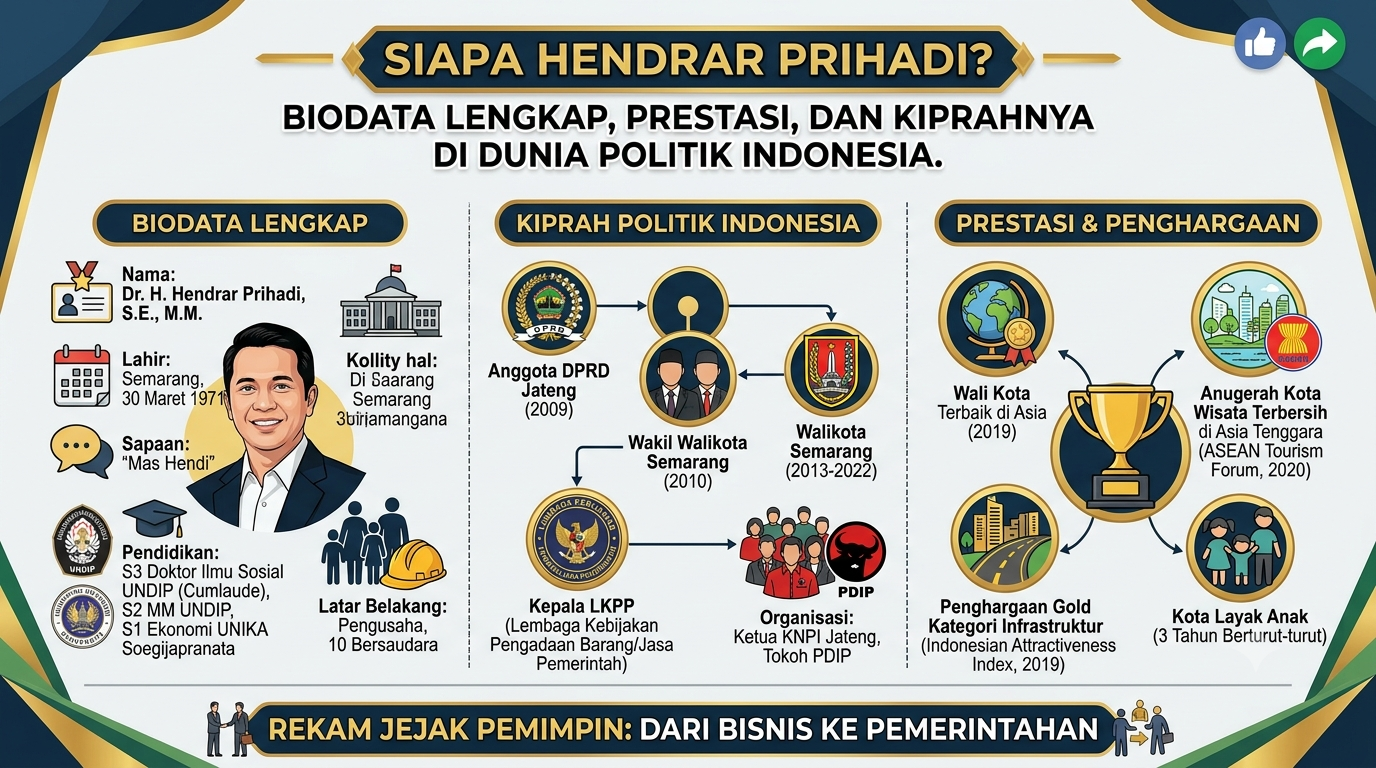 Siapa Hendrar Prihadi? Biodata Lengkap, Prestasi, dan Kiprahnya di Dunia Politik Indonesia