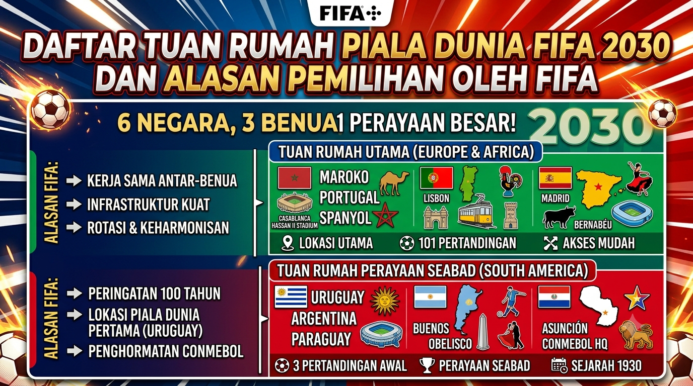 Daftar Tuan Rumah Piala Dunia FIFA 2030 dan Alasan Pemilihannya oleh FIFA Wikipedia