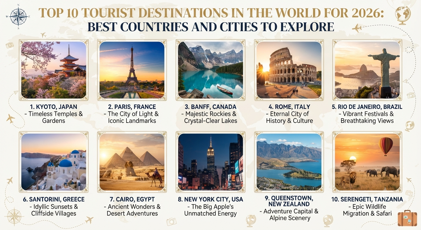 Top 10 Tourist Destinations in the World for 2026: Best Countries and Cities to Explore