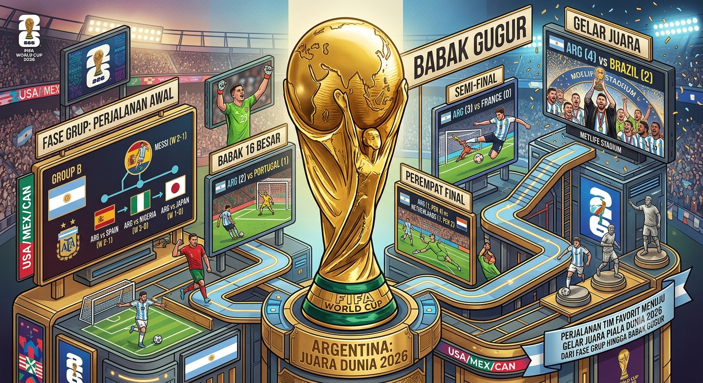 Perjalanan Tim Favorit Menuju Gelar Juara Piala Dunia 2026 dari Fase Grup hingga Babak Gugur