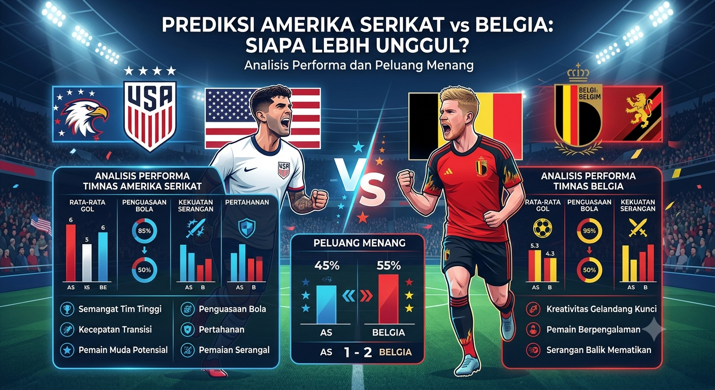 Prediksi Amerika Serikat vs Belgia: Siapa Lebih Unggul? Analisis Performa dan Peluang Menang