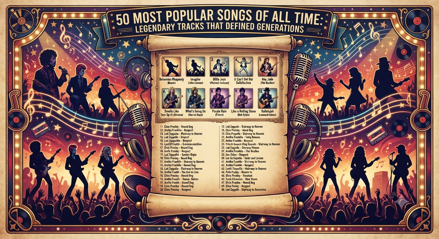 50 Most Popular Songs of All Time: Legendary Tracks That Defined Generations