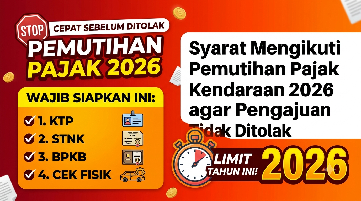Syarat Mengikuti Pemutihan Pajak Kendaraan 2026 agar Pengajuan Tidak Ditolak