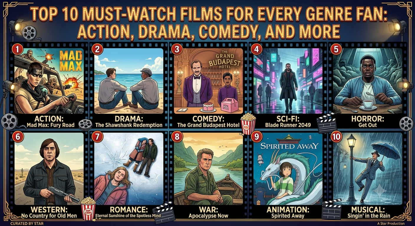 Top 10 Must-Watch Films for Every Genre Fan: Action, Drama, Comedy, and More