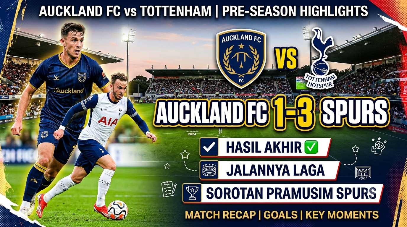 Auckland FC vs Tottenham: Hasil Akhir, Jalannya Laga, dan Sorotan Pramusim Spurs