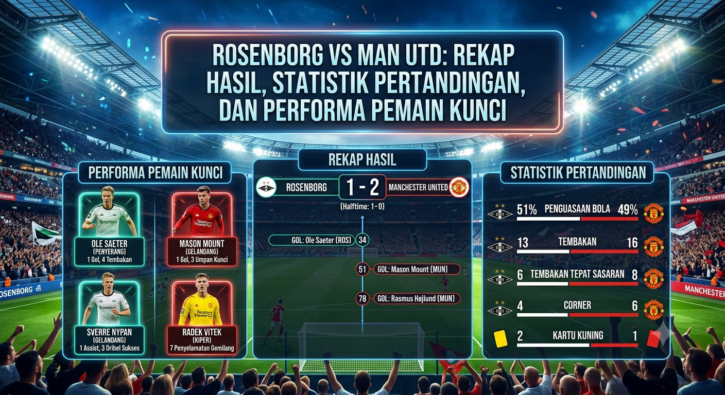 Rosenborg vs Man Utd: Rekap Hasil, Statistik Pertandingan, dan Performa Pemain Kunci