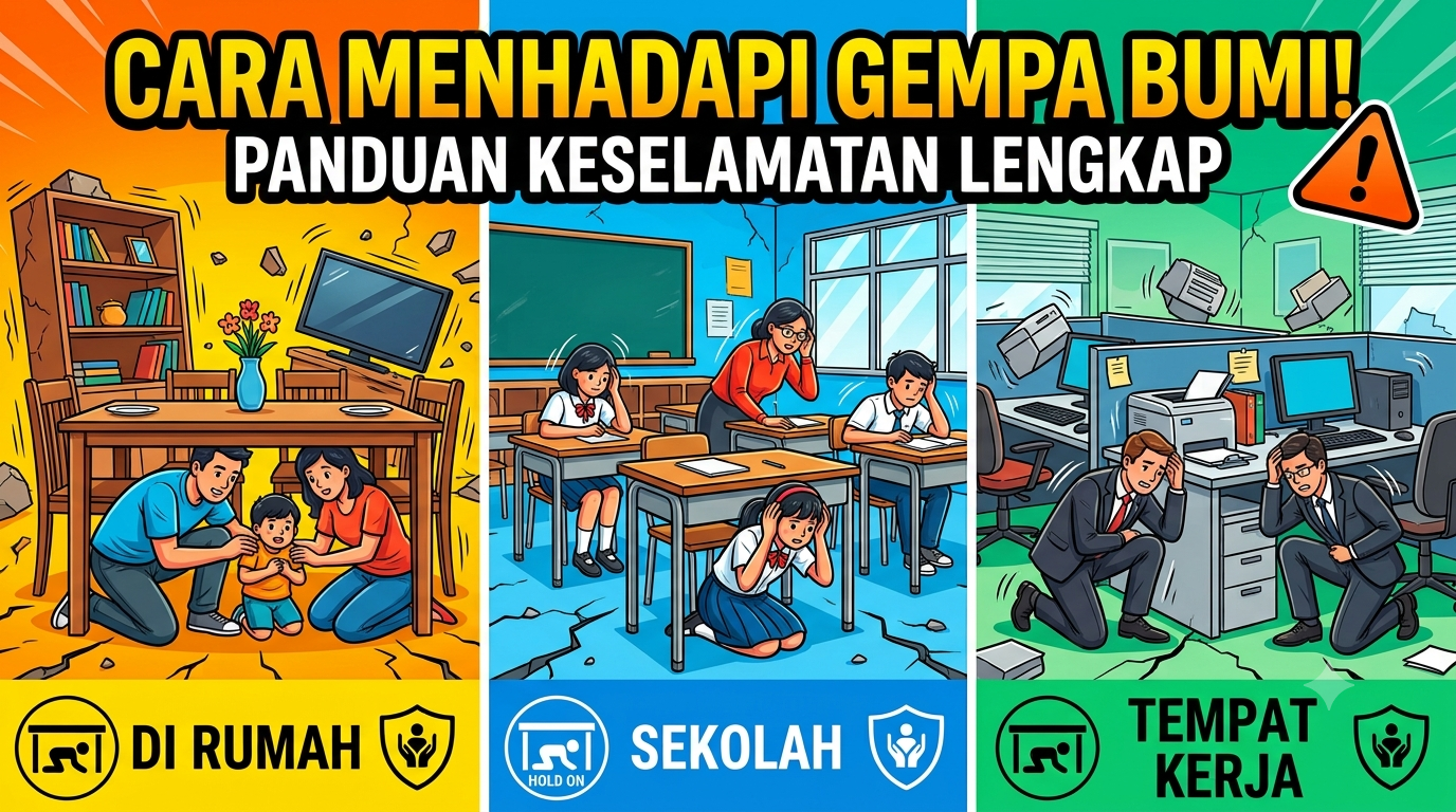 Cara Menghadapi Gempa Bumi Saat Terjadi: Panduan Keselamatan untuk Rumah, Sekolah, dan Tempat Kerja