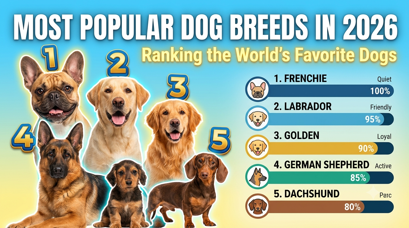 Most Popular Dog Breeds in 2026: Ranking the World's Favorite Dogs