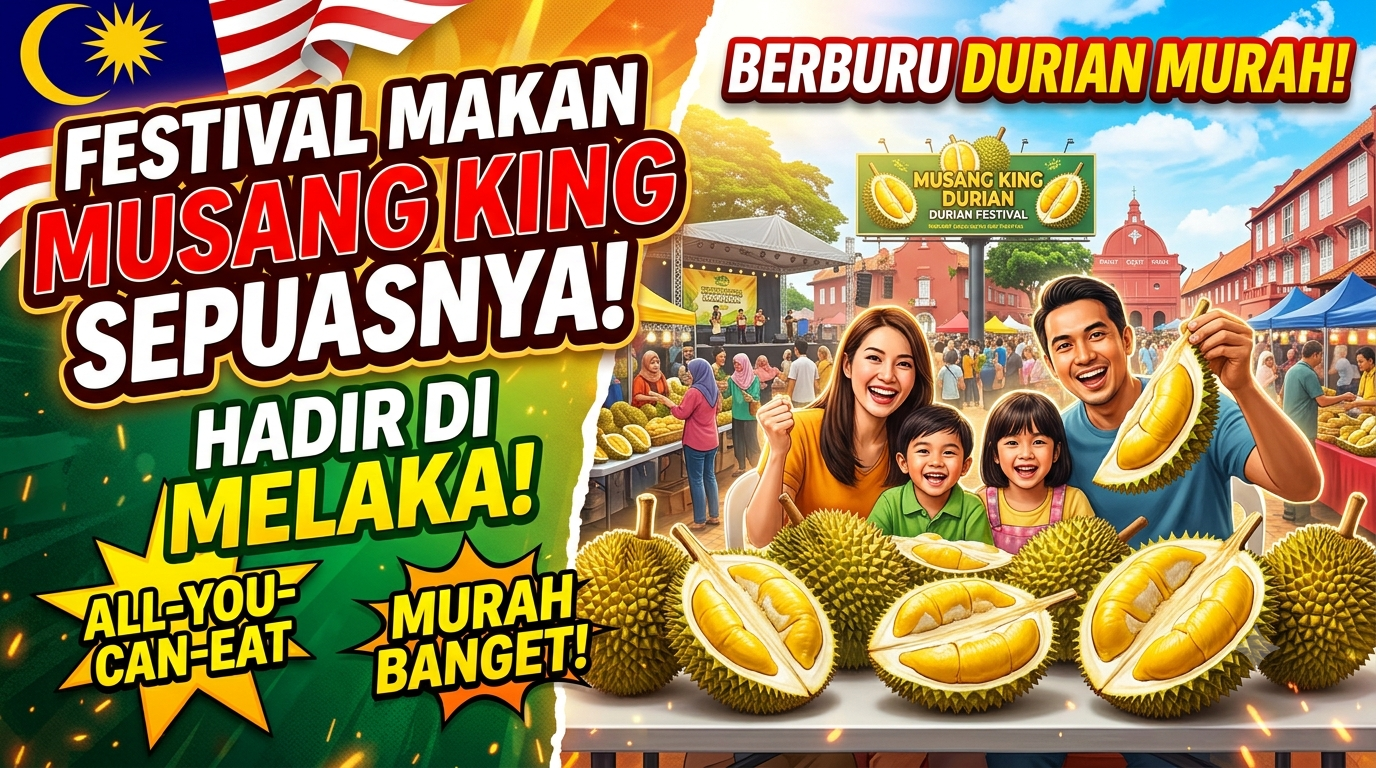 Berburu Durian Murah! Festival Makan Musang King Sepuasnya Hadir di Melaka