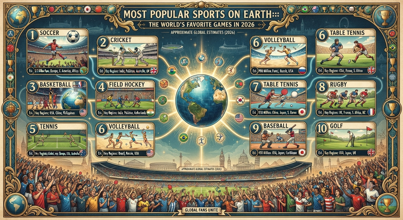 Most Popular Sports on Earth Ranked: The World's Favorite Games in 2026