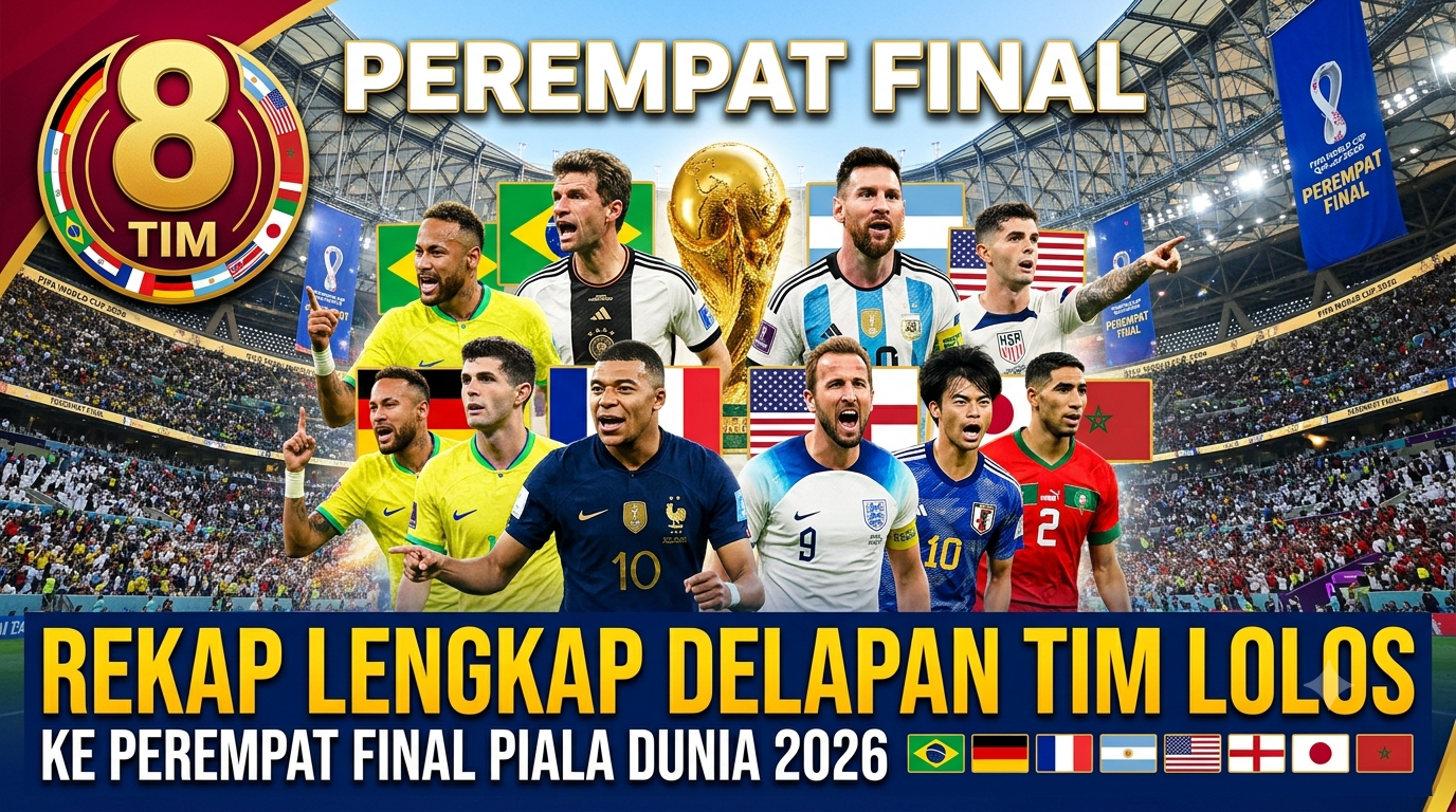 Rekap Lengkap Delapan Tim Lolos ke Perempat Final Piala Dunia 2026