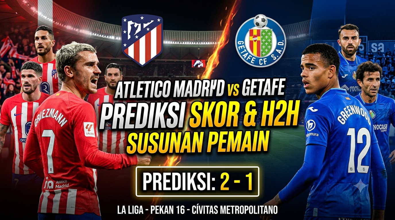 Atlético Madrid vs Getafe: Prediksi Skor, Head to Head, dan Susunan Pemain Terbaru