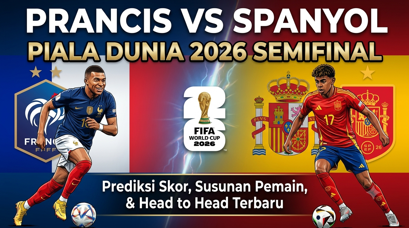 Prancis vs Spanyol Piala Dunia 2026: Prediksi Skor, Susunan Pemain, dan Head to Head Terbaru