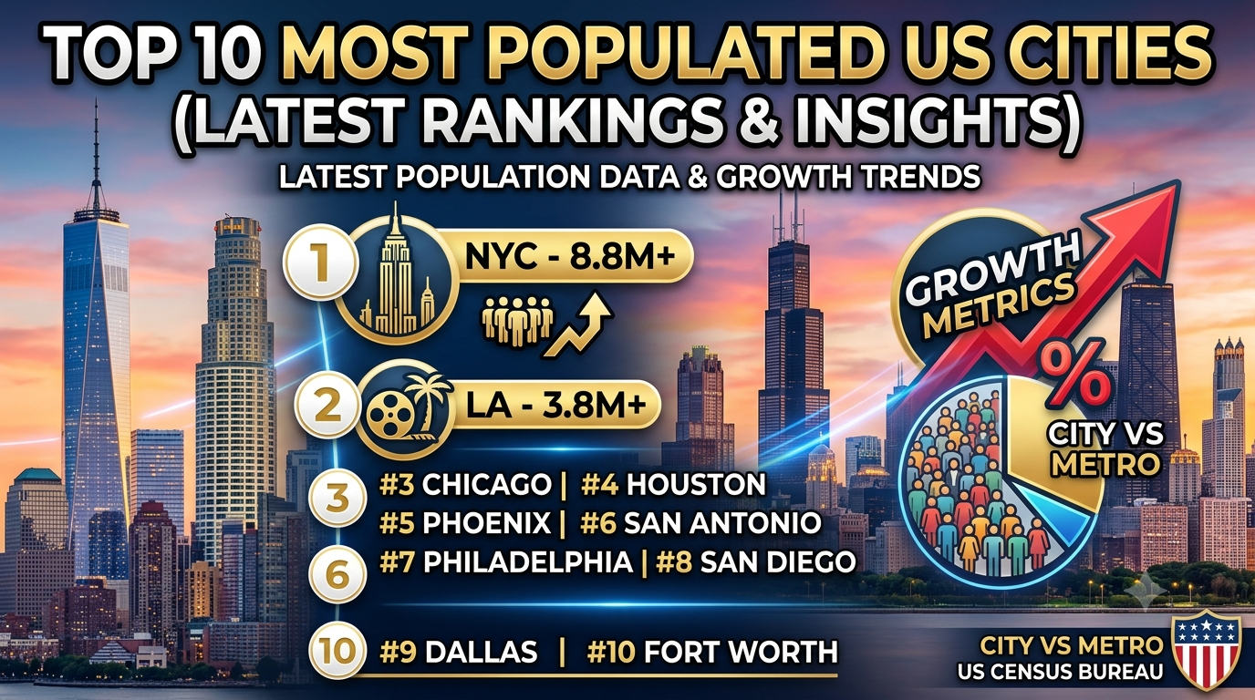 Top 10 Most Populated Cities in the United States by Population: Latest Rankings and Insights