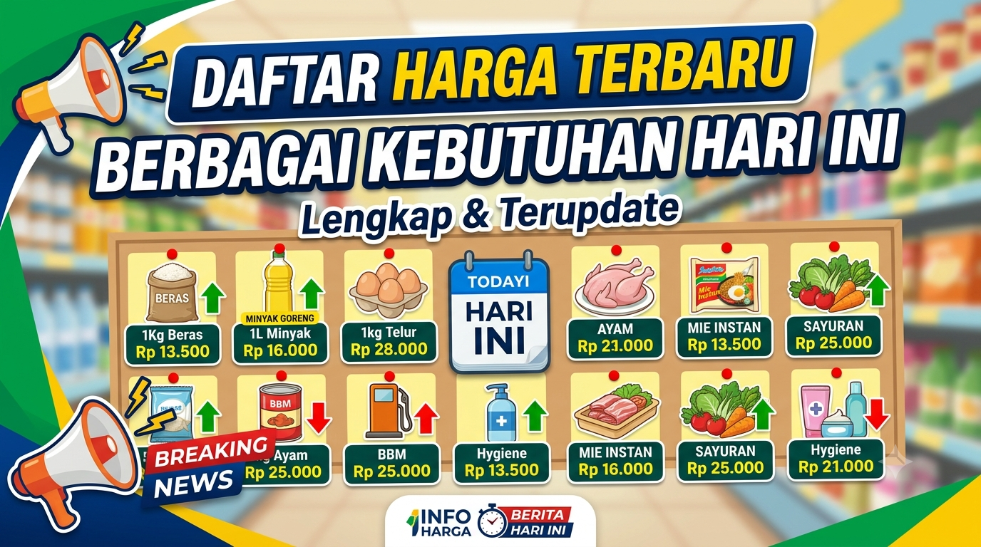 Daftar Harga Terbaru Berbagai Kebutuhan Hari Ini, Lengkap dan Terupdate