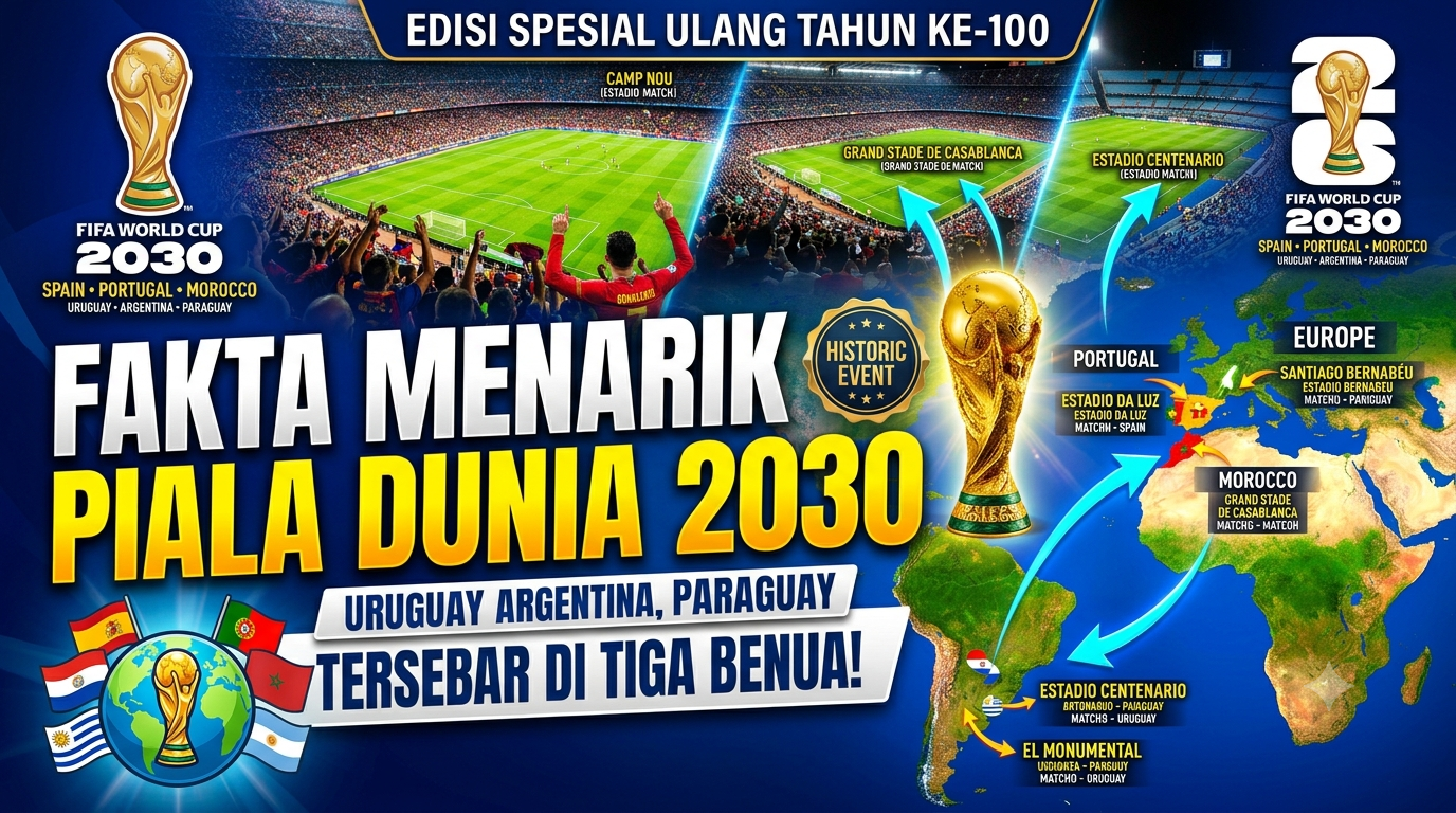 Piala Dunia FIFA 2030: Fakta Menarik Turnamen Bersejarah yang Digelar di Tiga Benua