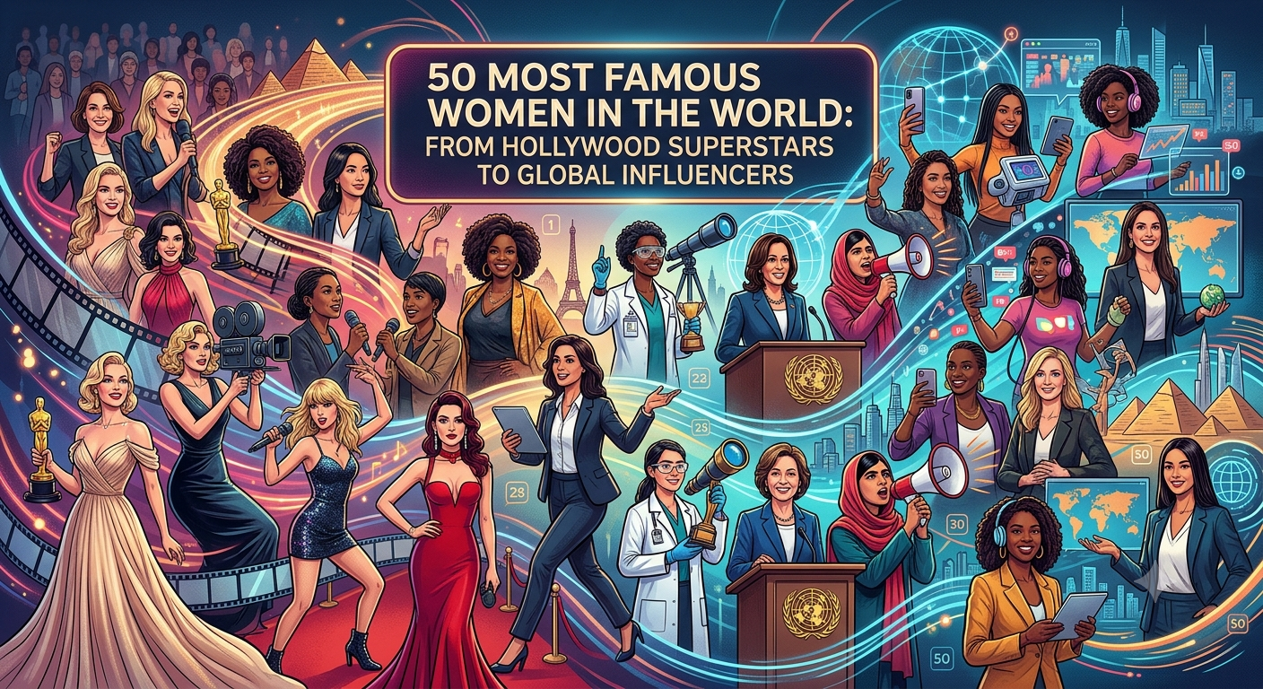 50 Most Famous Women in the World: From Hollywood Superstars to Global Influencers