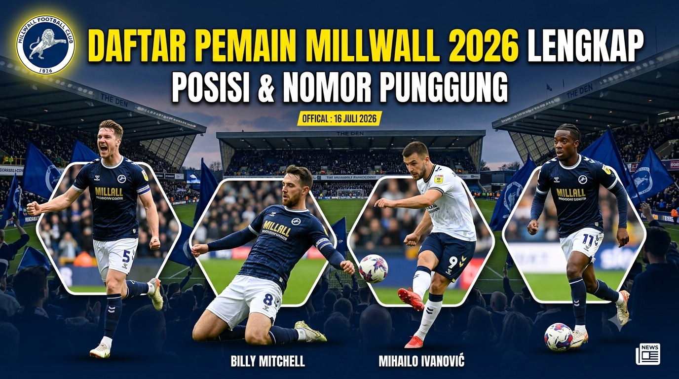Daftar Pemain Millwall 2026 Lengkap Beserta Posisi dan Nomor Punggung