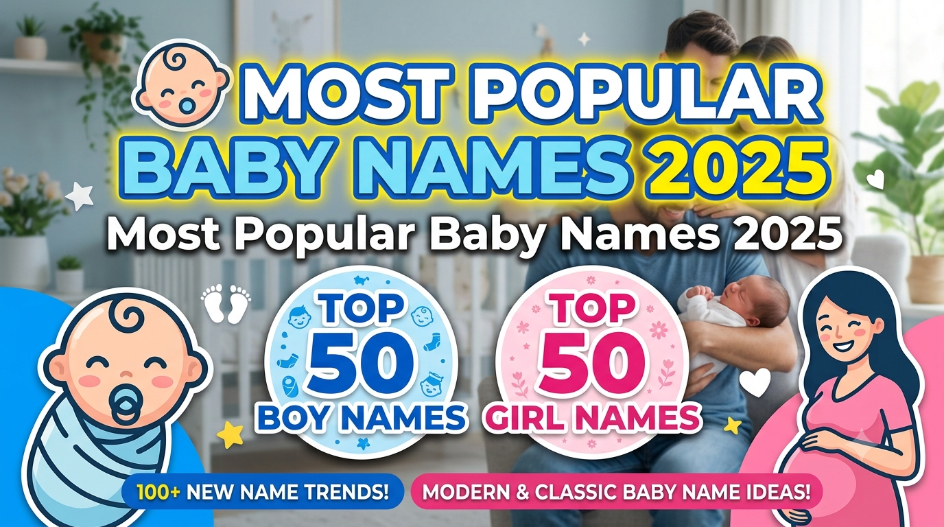 Most Popular Baby Names 2025: Top 100 Trending Boy and Girl Names for Newborns