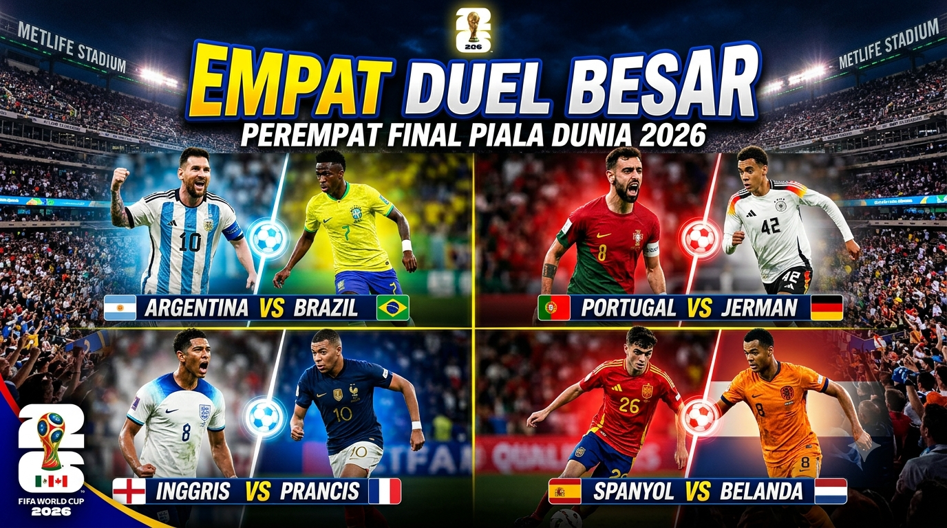 Empat Duel Besar yang Akan Warnai Perempat Final Piala Dunia 2026