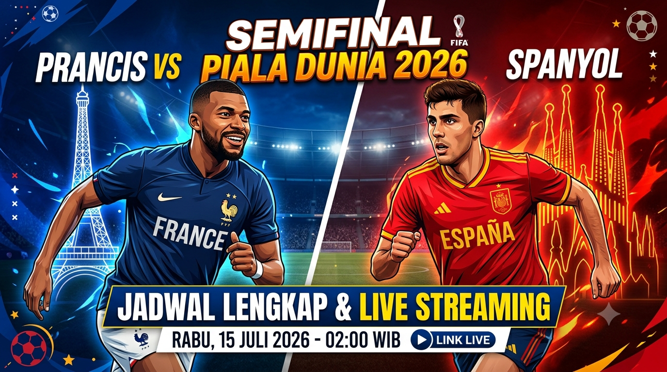 Jadwal Prancis vs Spanyol Semifinal Piala Dunia 2026 Lengkap Jam Tayang dan Link Siaran Langsung