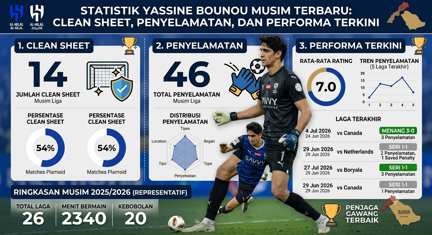Statistik Yassine Bounou Musim Terbaru: Clean Sheet, Penyelamatan, dan Performa Terkini