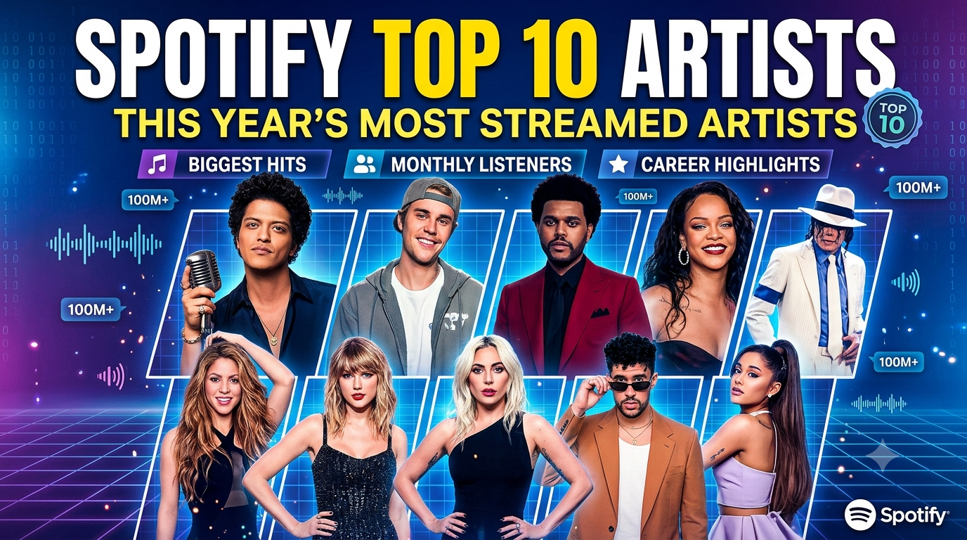 Spotify Top 10 Artists This Year: Biggest Hits, Monthly Listeners, and Career Highlights