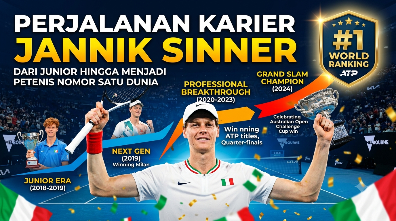 Perjalanan Karier Jannik Sinner dari Junior hingga Menjadi Petenis Nomor Satu Dunia