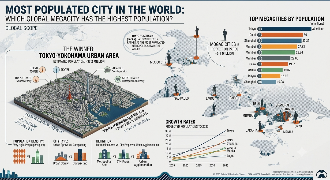 Most Populated City in the World: Which Global Megacity Has the Highest Population?