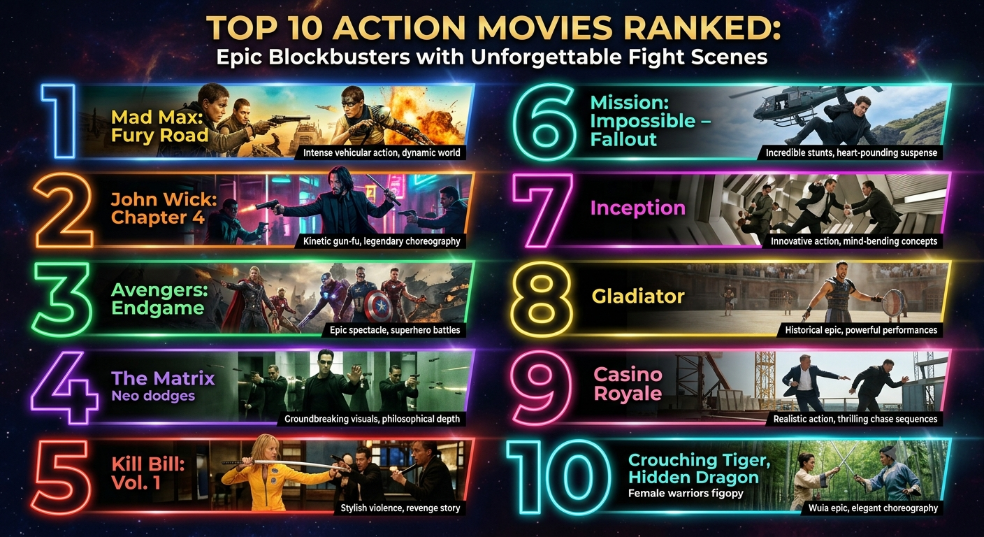 Top 10 Action Movies Ranked: Epic Blockbusters with Unforgettable Fight Scenes