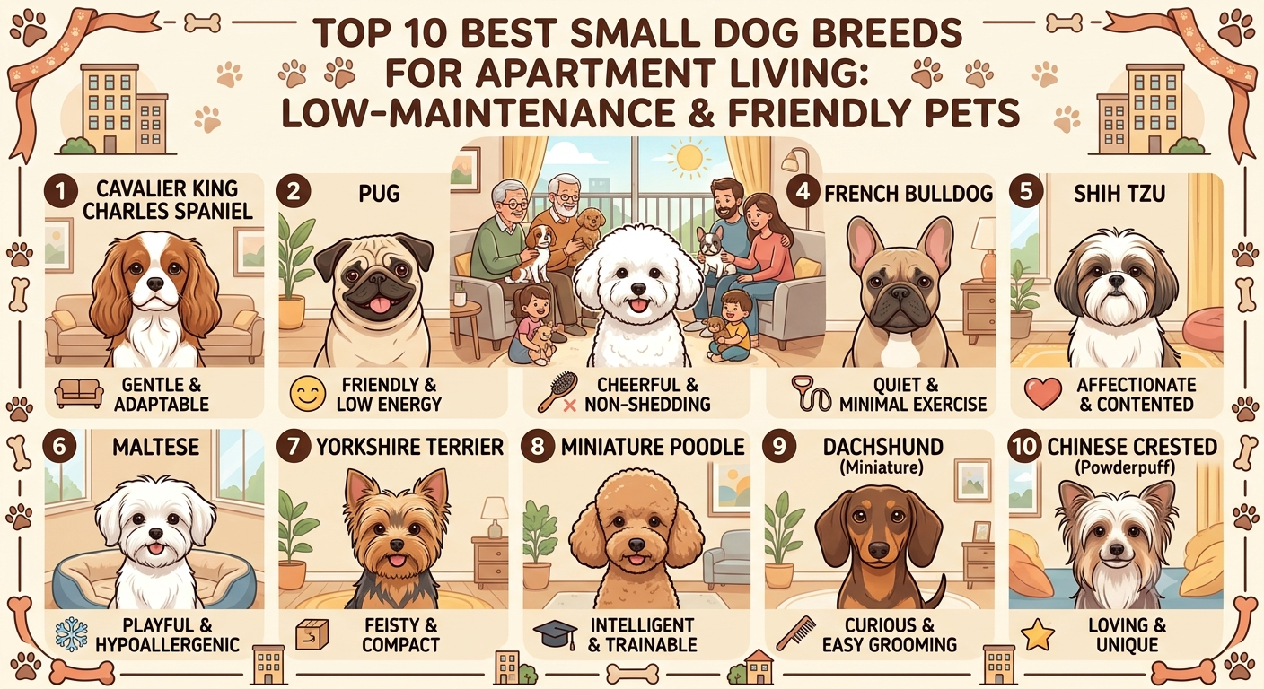 Top 10 Best Small Dog Breeds for Apartment Living: Low-Maintenance and Friendly Pets