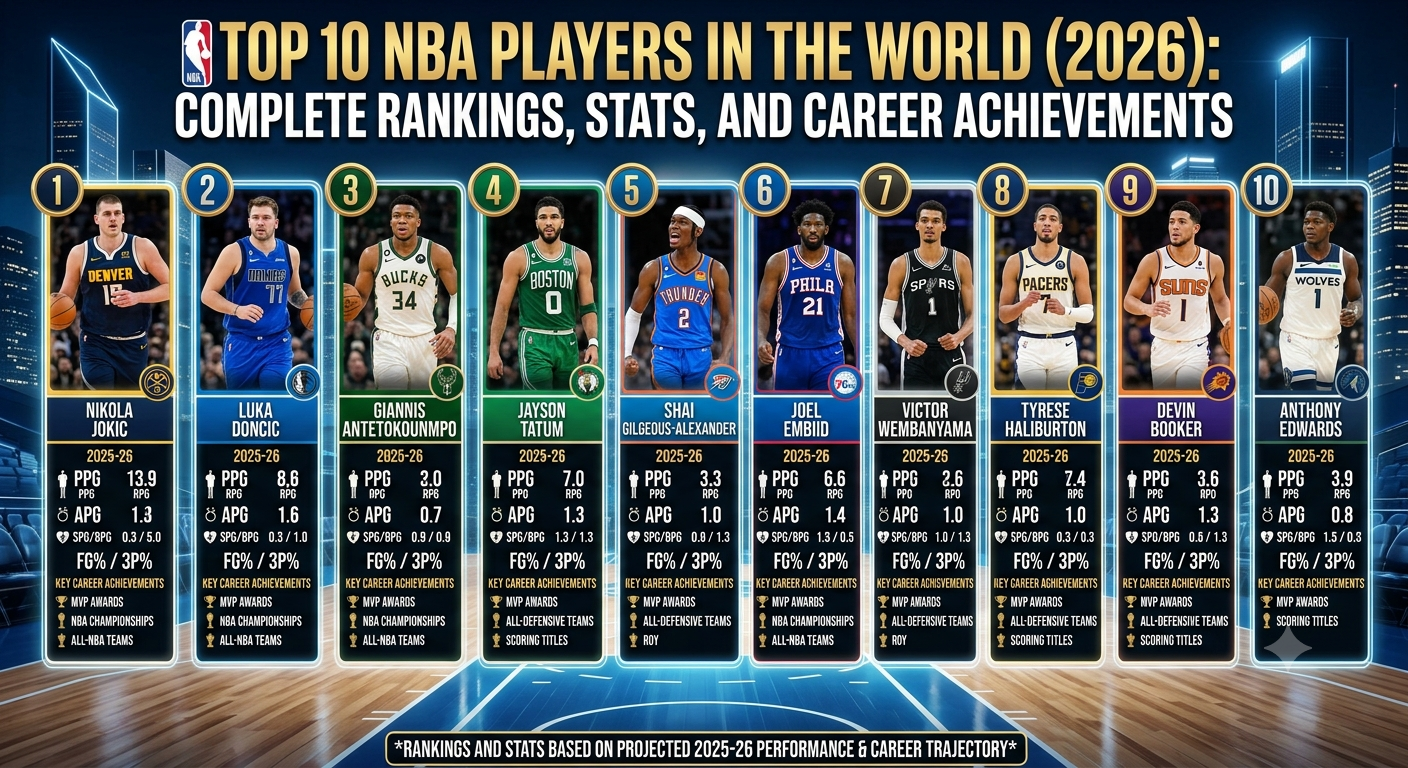 Top 10 NBA Players in the World (2026): Complete Rankings, Stats, and Career Achievements