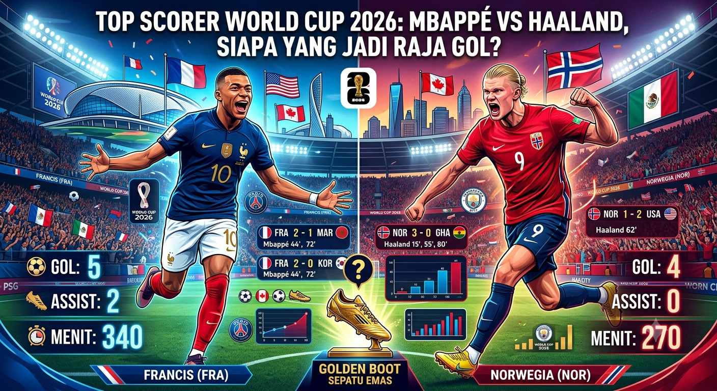 Top Scorer World Cup 2026: Mbappe vs Haaland, Siapa yang Jadi Raja Gol?
