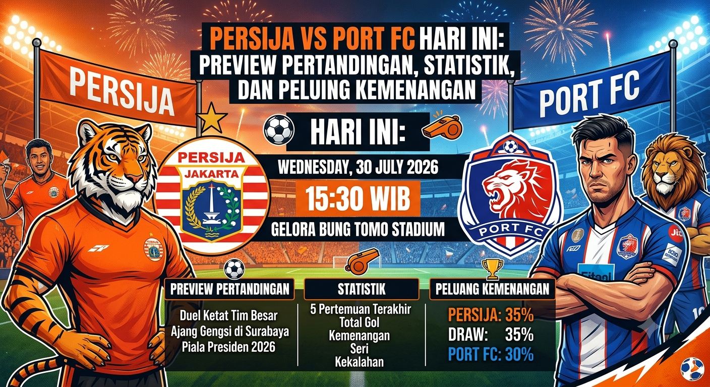 Persija vs Port FC Hari Ini: Preview Pertandingan, Statistik, dan Peluang Kemenangan