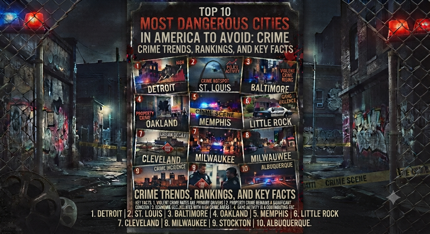 Top 10 Most Dangerous Cities in America to Avoid: Crime Trends, Rankings, and Key Facts