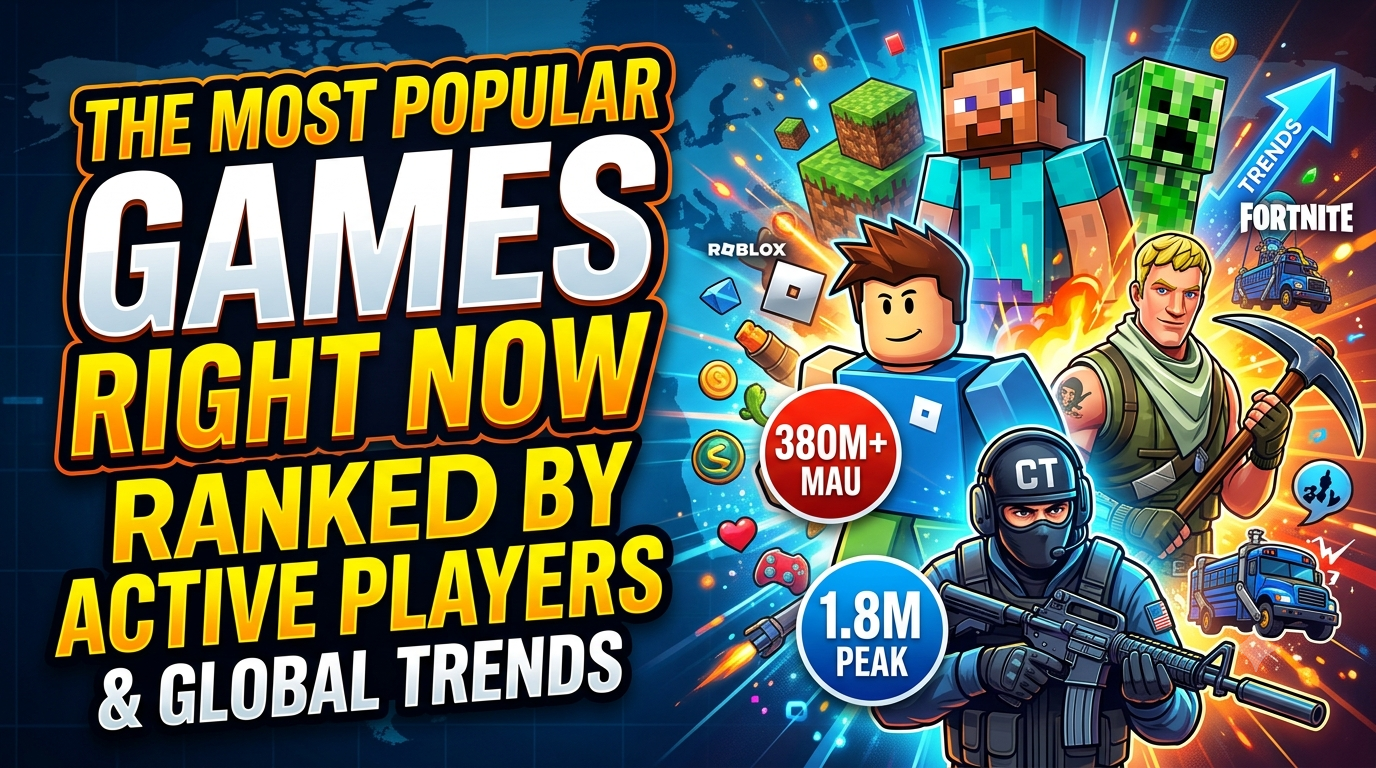 The Most Popular Games Right Now Ranked by Active Players and Global Trends