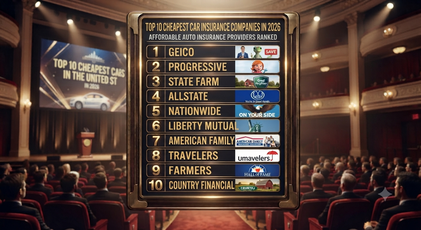 Top 10 Cheapest Car Insurance Companies in 2026: Affordable Auto Insurance Providers Ranked