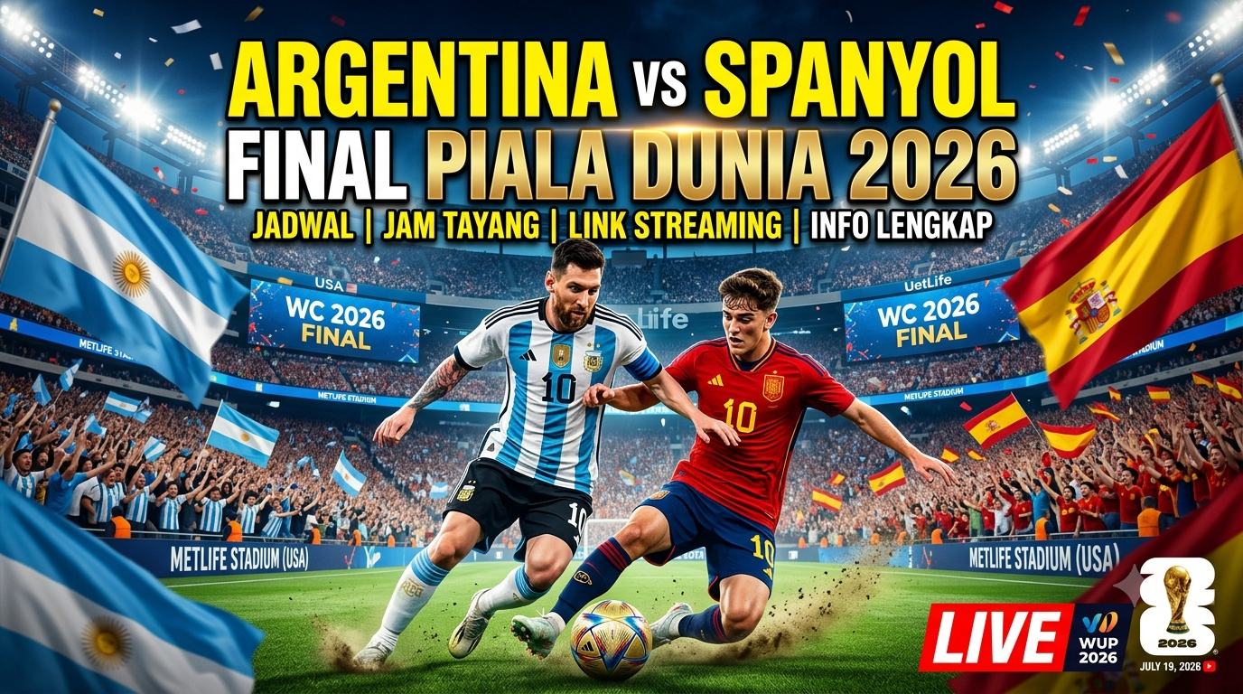 Argentina vs Spanyol Live: Jadwal, Jam Tayang, Link Streaming, dan Informasi Lengkap Final Piala Dunia 2026